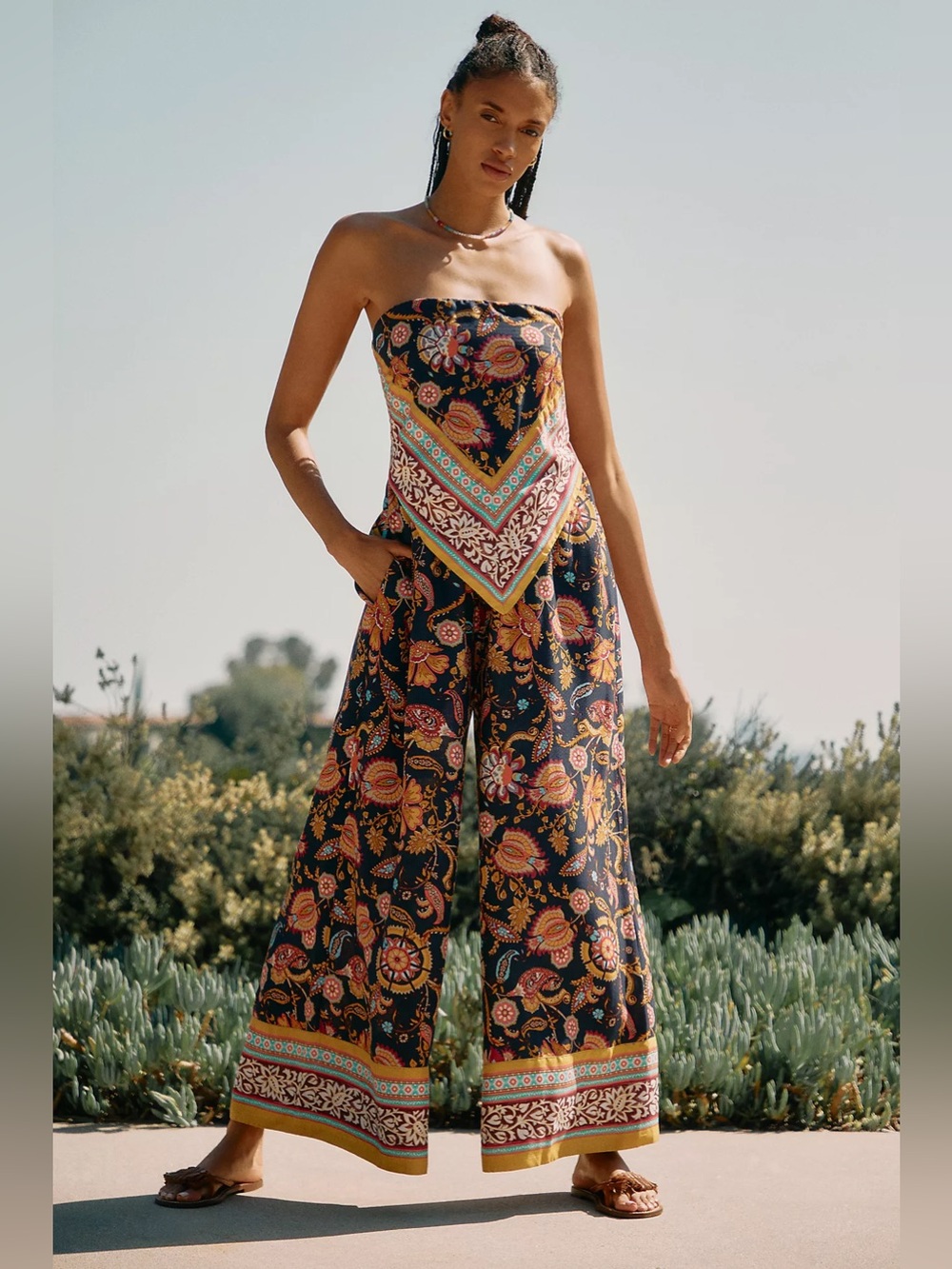 By Anthropologie Scarf-Print Jumpsuit